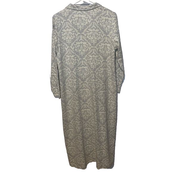 NWT Soft Surroundings Chamonix Zip Up Robe Gray Ivory PL - Picture 4 of 5